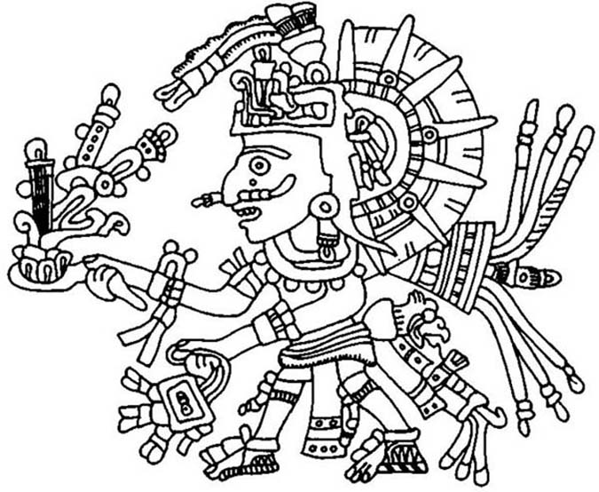 Cool Aztec Drawing Colroing Page