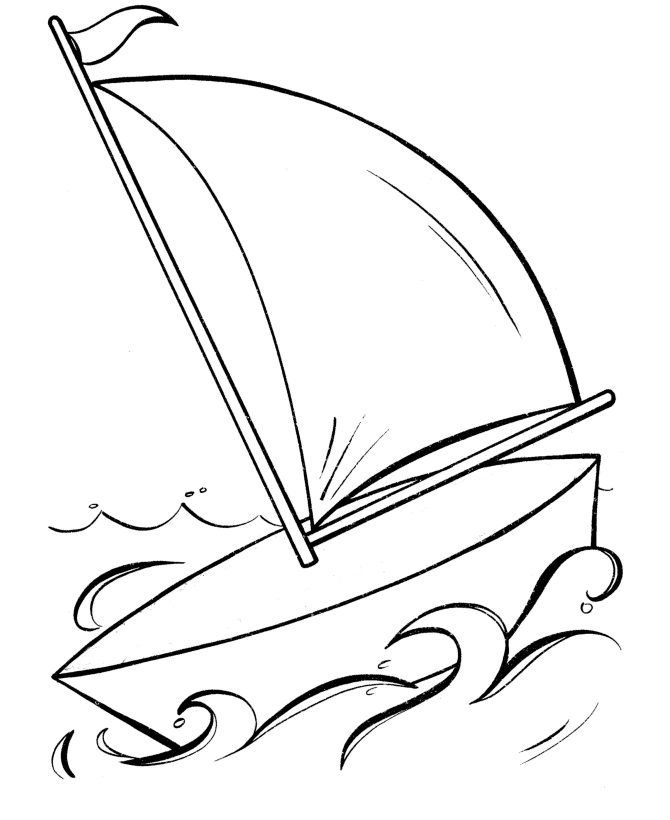 Easy Sailboat Coloring Page