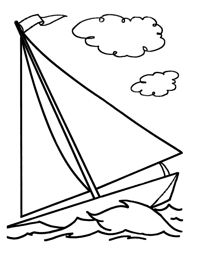 Easy Sailboat Coloring Pages