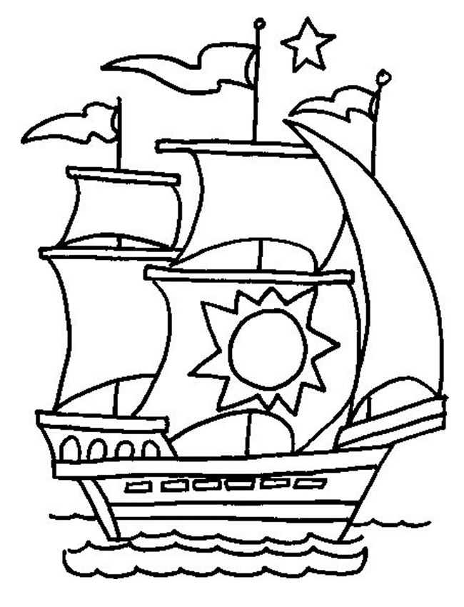 Large Sailboat Coloring Page
