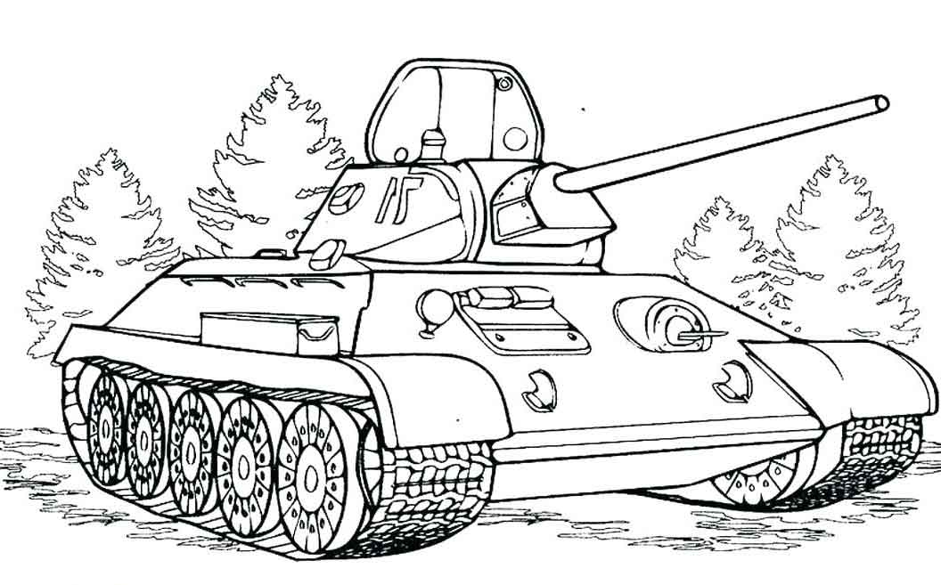 Free Coloring Pages Army Tanks