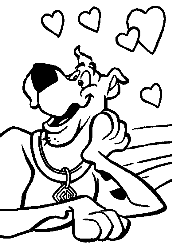 Scooby Doo Hearts Coloring Page