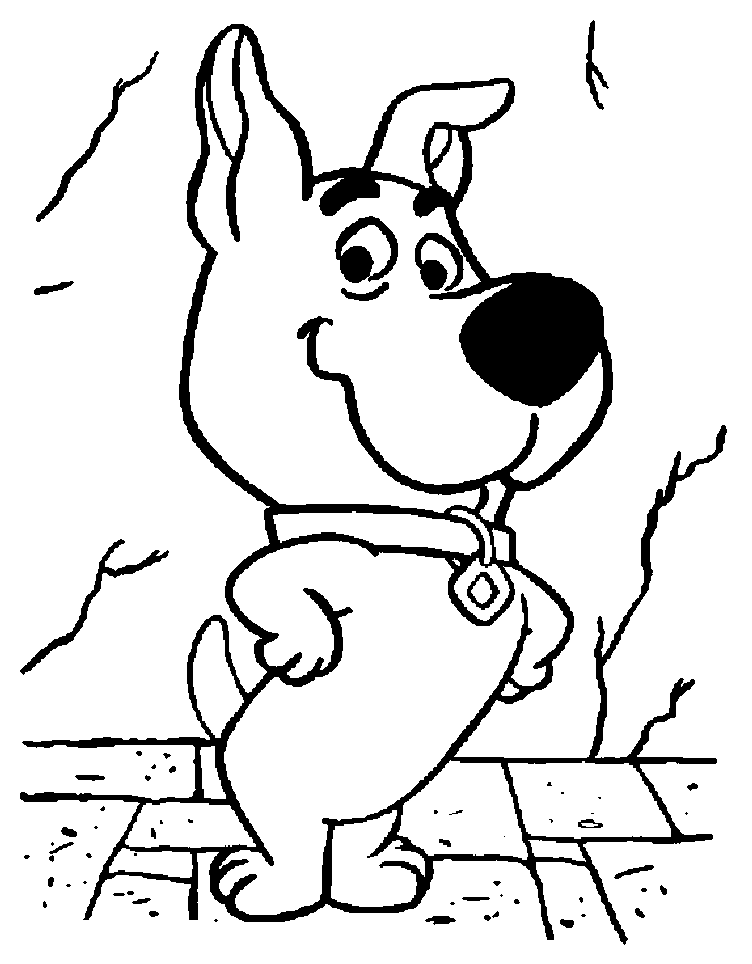 Scrappy Great Dane Puppy Coloring Page