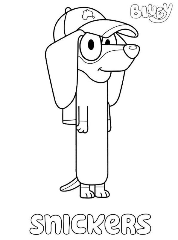 Snickers Bluey Coloring Pages