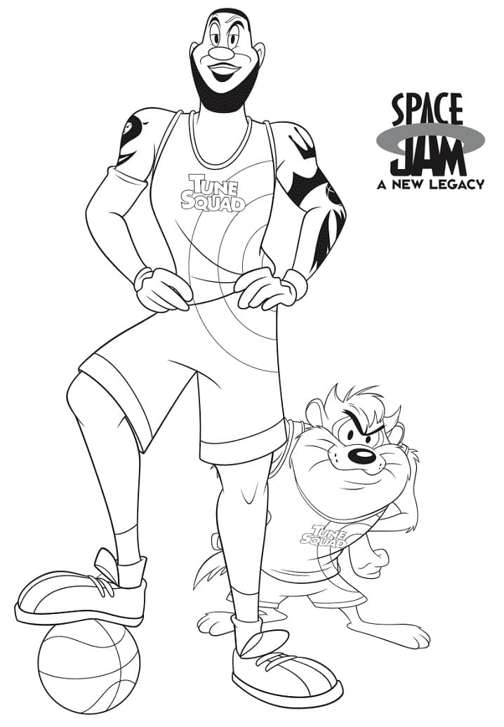 Space Jam Coloring Page Lebron James Coloring Pages