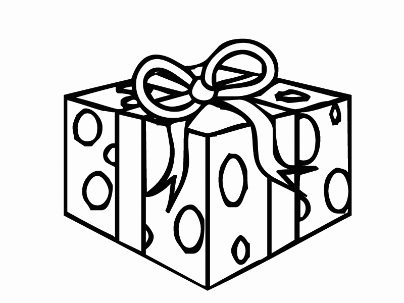 Birthday Present With Bow Coloring Page