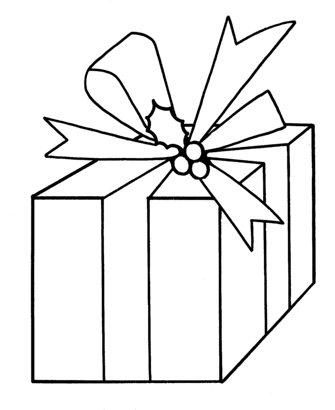 Bow On Present Coloring Page