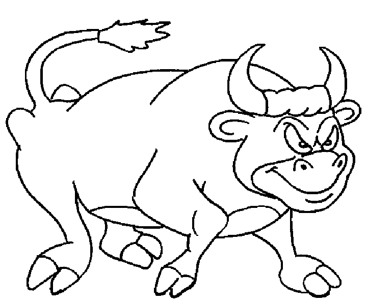 Cartoon Bull Coloring Page
