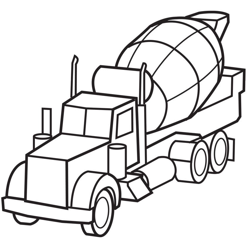Cement Truck Coloring Page