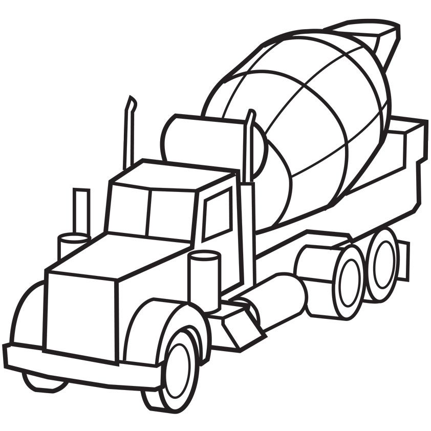 cement truck coloring pages