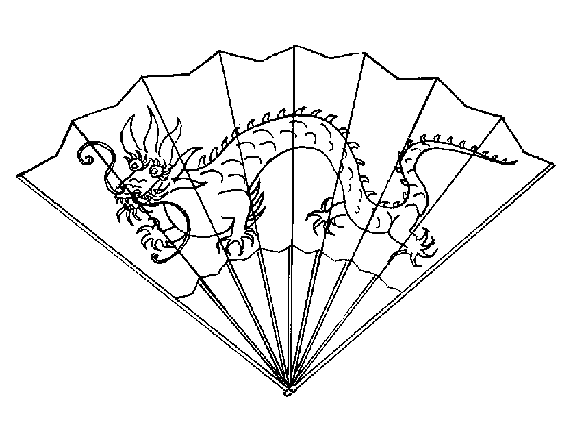 Chinese Fan Coloring Page