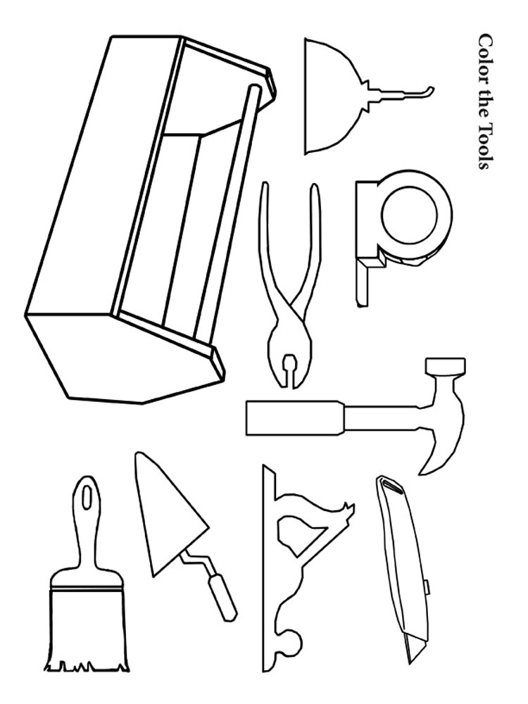 How to Draw and Color Construction Tools - Coloring Book for Kids 