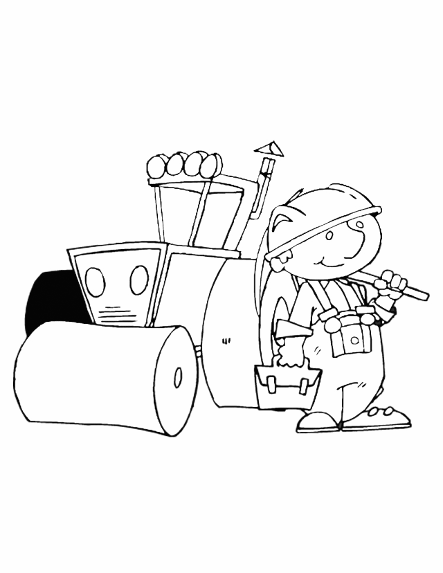 Construction Builder Coloring Page