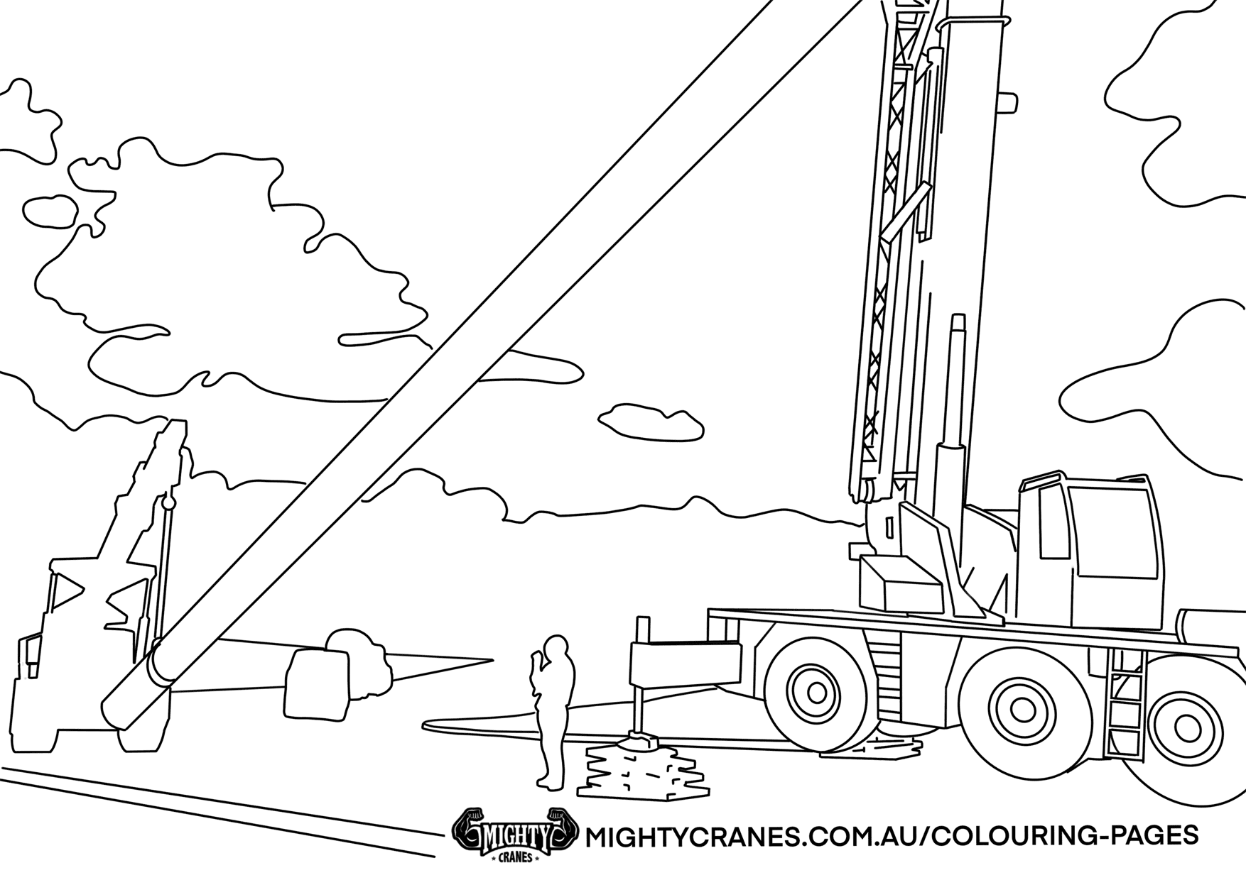 Dual Crane Lift Demag Free Colouring In Page