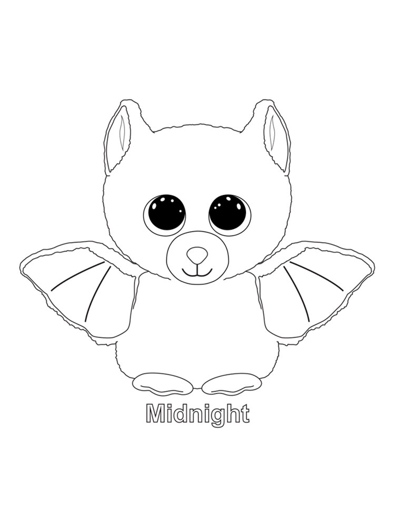 Midnight Beanie Boo Coloring Pages