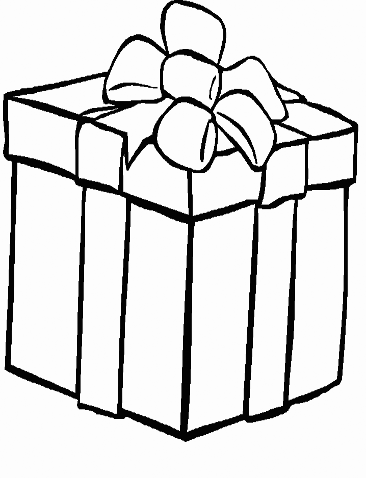 Present With Bow Coloring Page