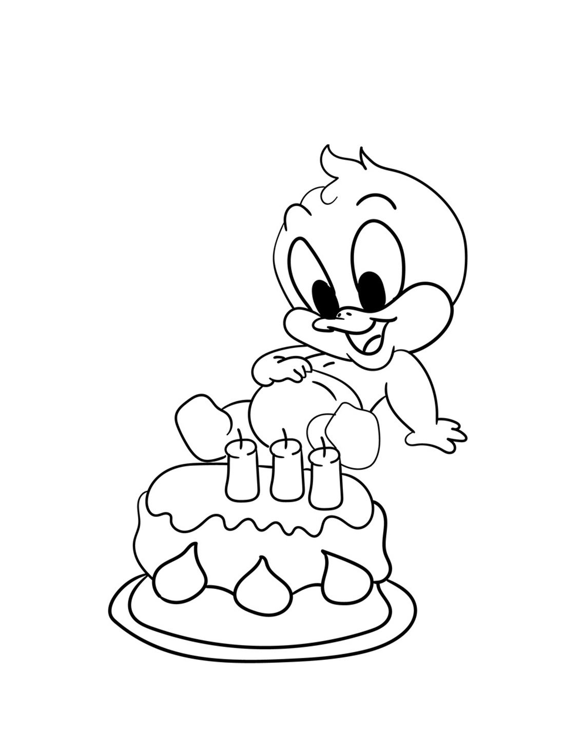 Baby Daffy Duck Birthday Coloring Page