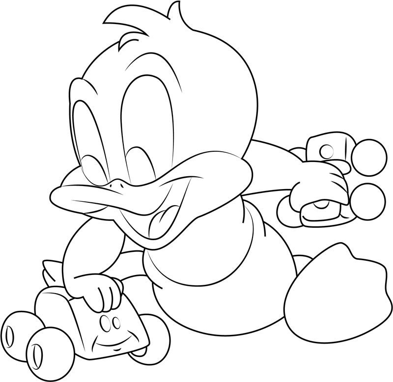 Baby Daffy Duck Toy Cars Coloring Pages