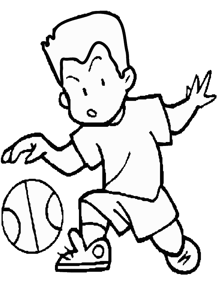 Boy Playing Basketball Coloring Pages