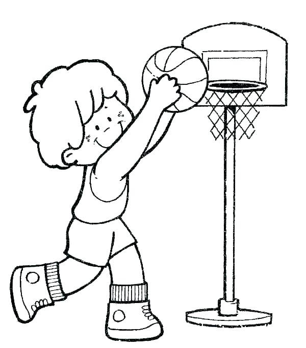 Boy Shooting A Basketball Coloring Pages