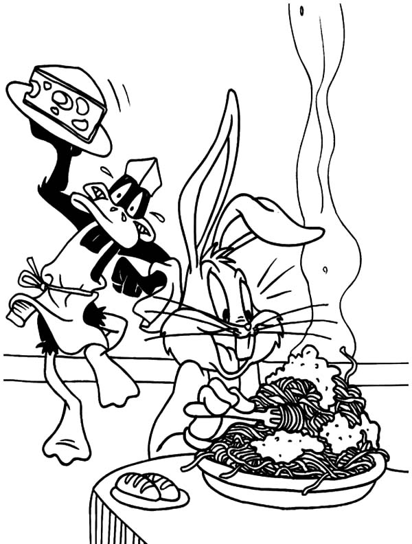 Daffy Duck Waiter Coloring Pages