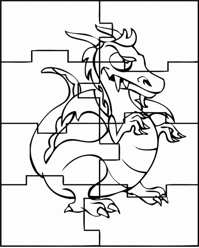 Dragon Puzzle Printable Sheet