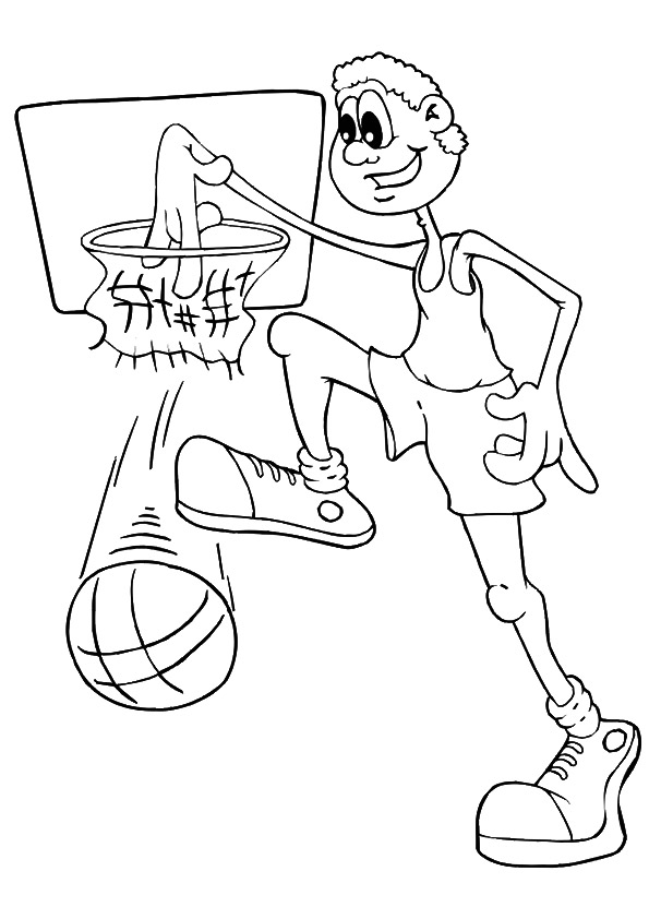 Dunking A Basketball Coloring Pages