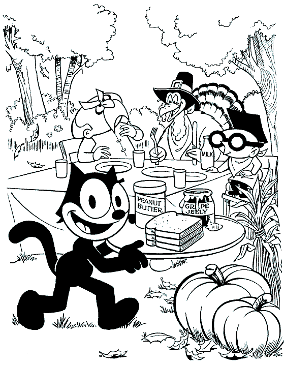 Felix Thanksgiving Coloring Page