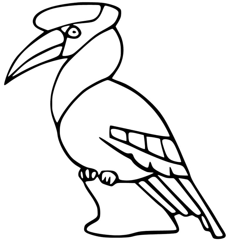 Great Hornbill – Coloring by Numbers worksheet