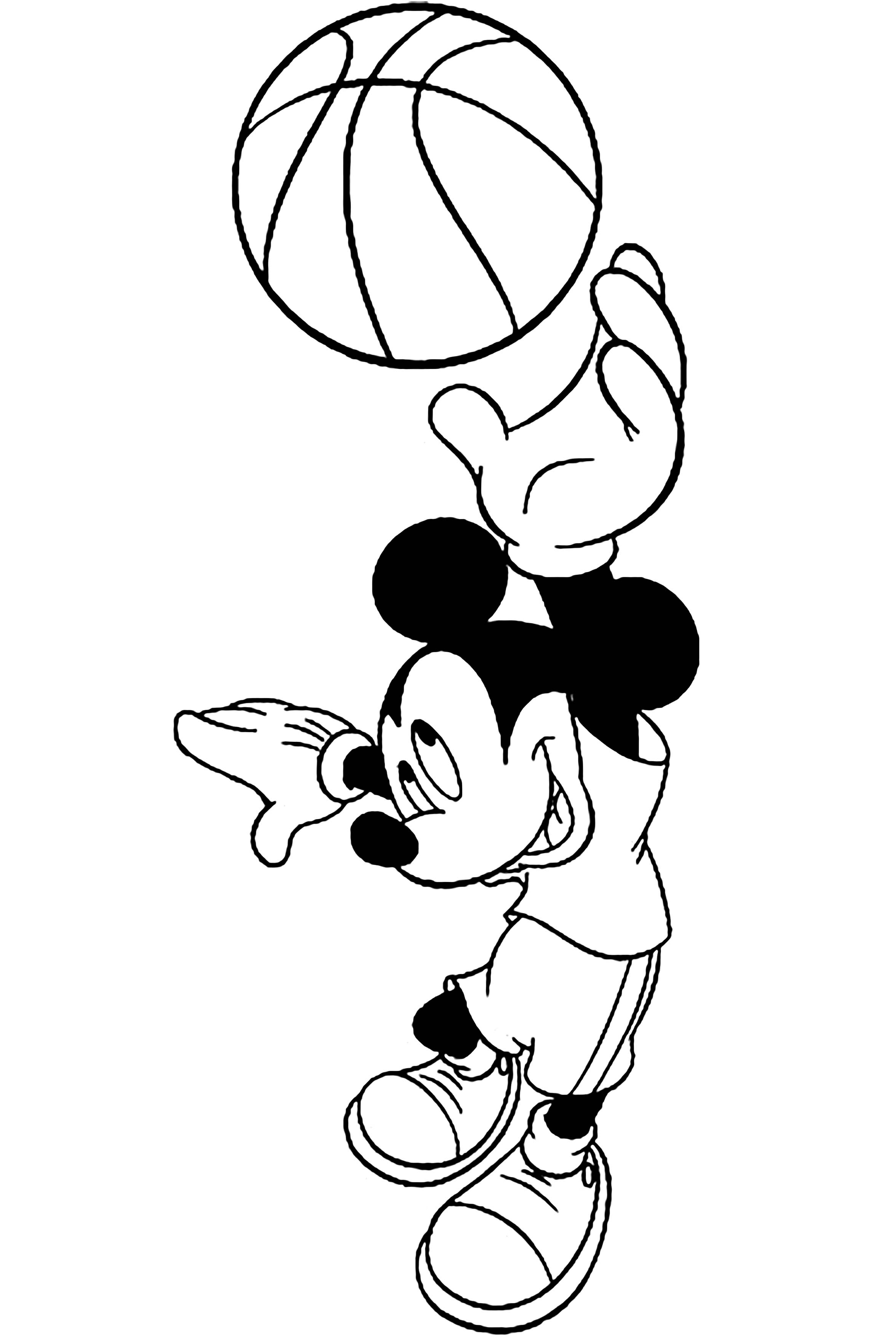 Mickey Mouse Basketball Coloring Page