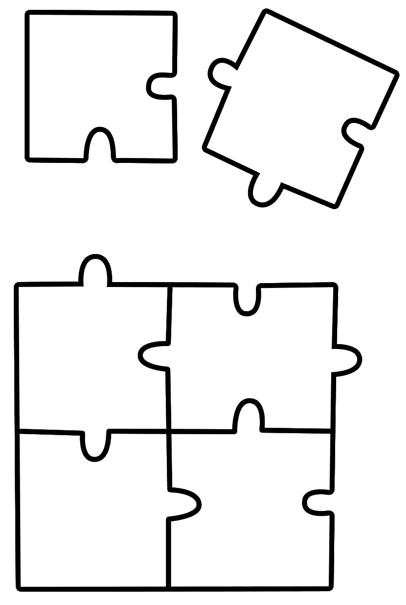 Puzzle Pieces Coloring Page