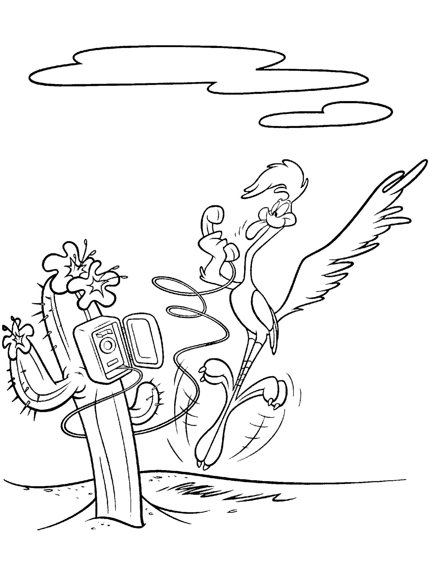 Road Runner Taunting Wile E Coyote Coloring Pages
