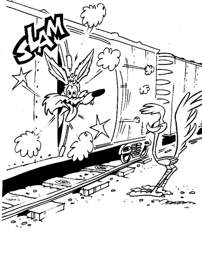 Roadrunner And Wile E Coyote Coloring Page