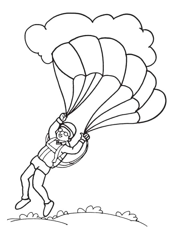 Skydiver Coloring Page