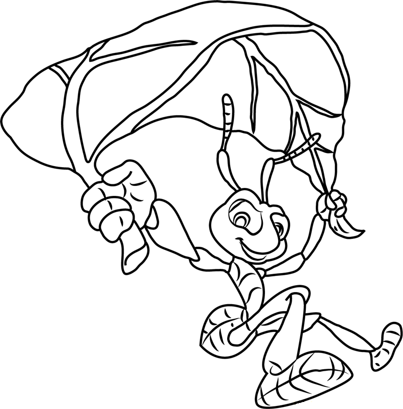 Skydiving Ant Coloring Page