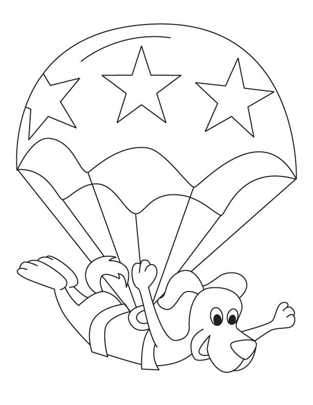 Skydiving Dog Coloring Pages
