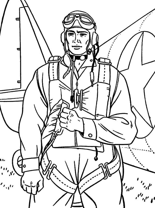 Skydiving Pilot Coloring Pages