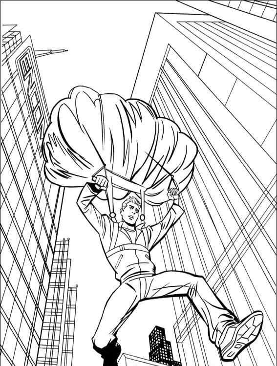 Skydiving The City Coloring Pages