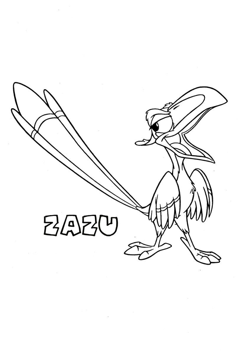 Zaxu Hornbill Coloring Pages