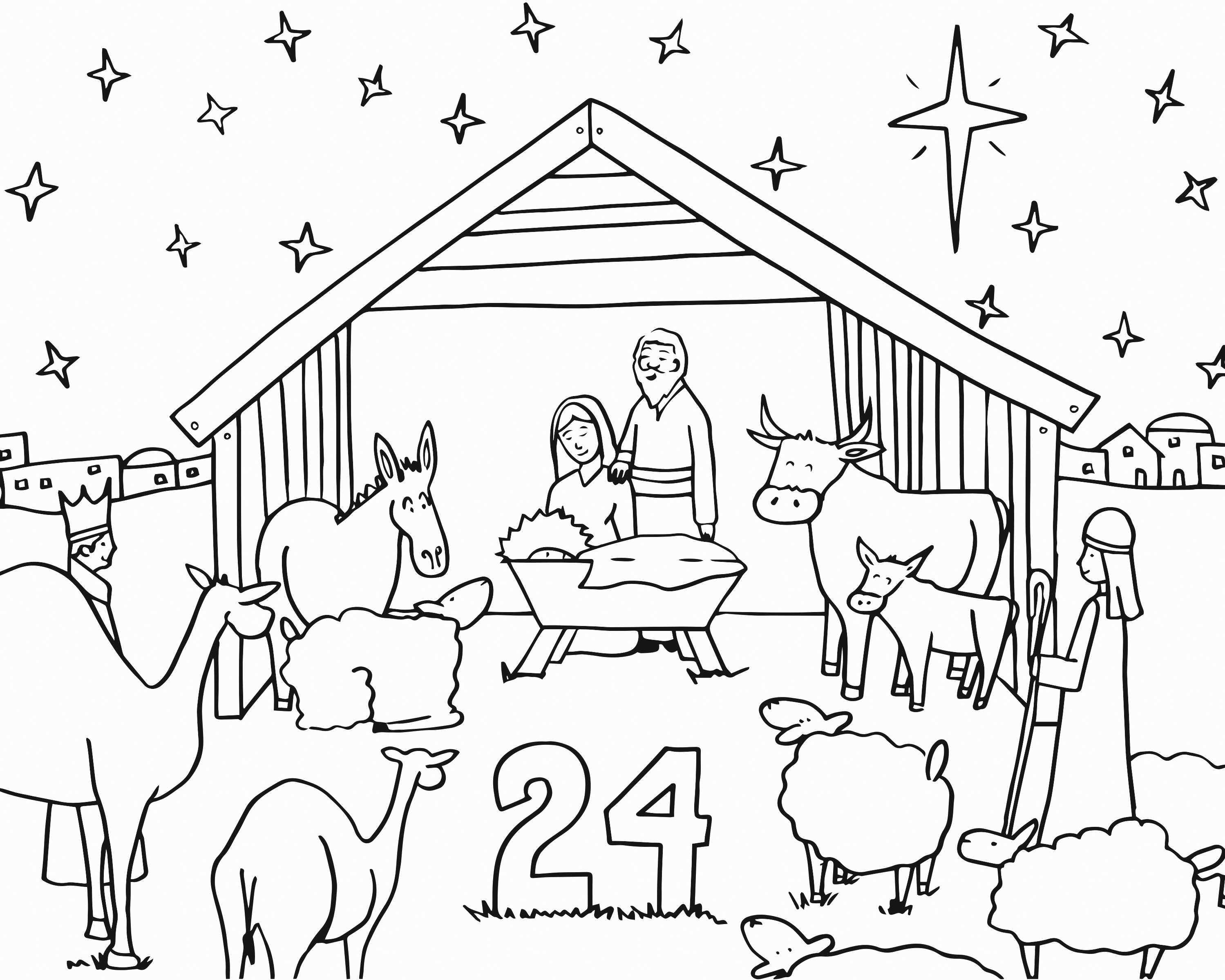 Advent Baby Born Coloring Page