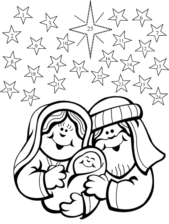 Advent Baby Jesus Coloring Page