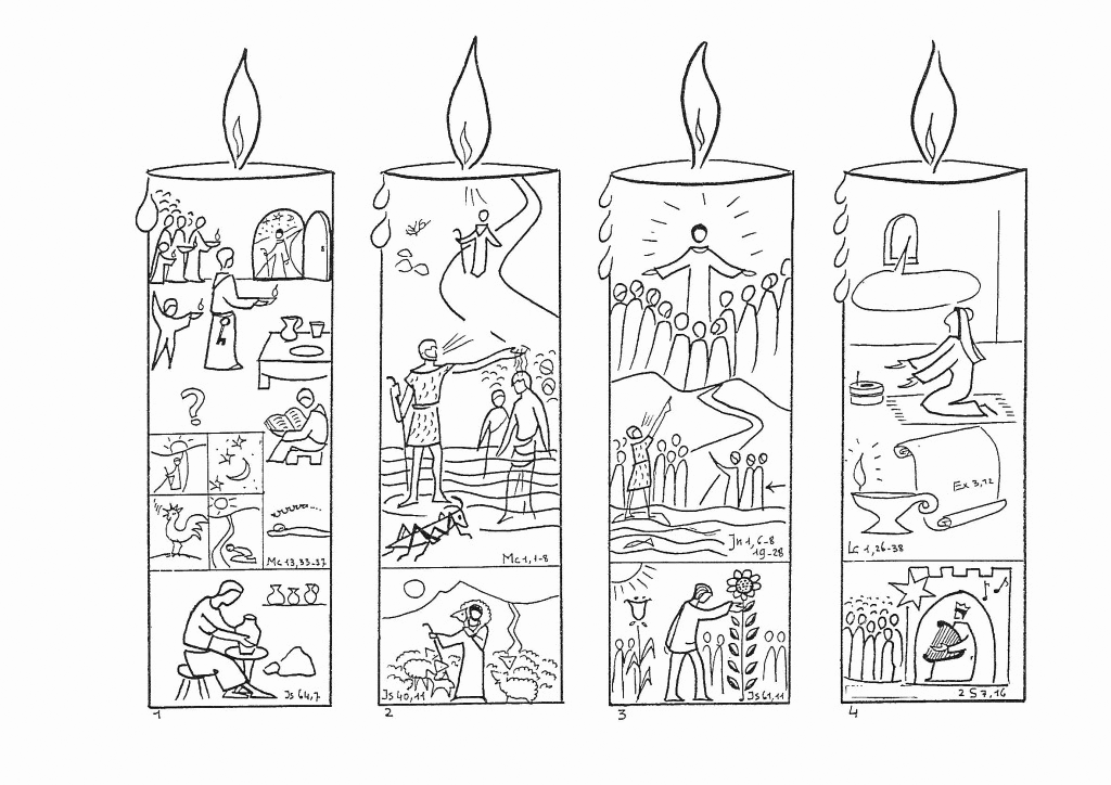 advent candles coloring sheet