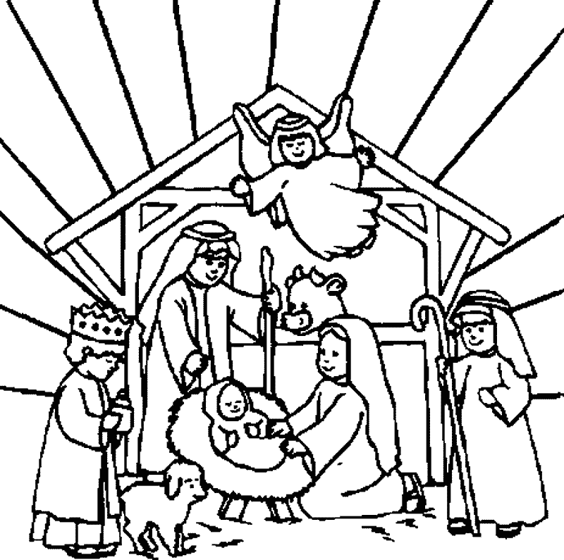 Advent Manger Coloring Page