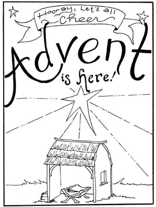 Advent Is Here Coloring Page