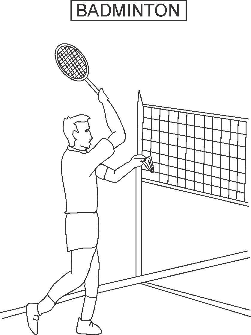 Badminton Coloring Sheet