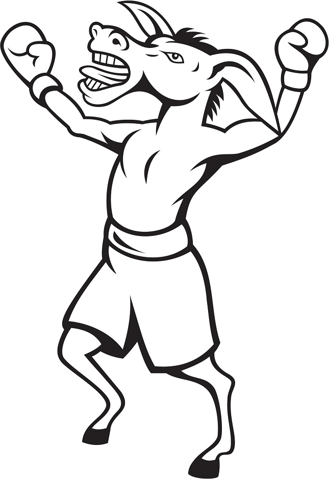Boxing Donkey Coloring Page