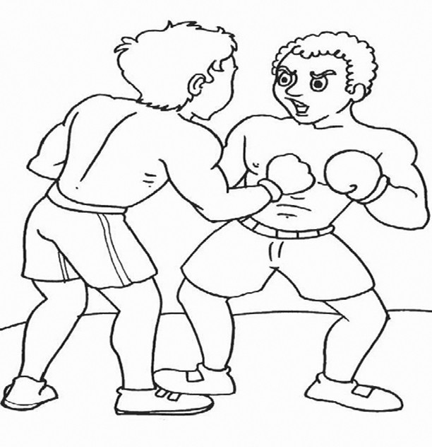Boxing Match Coloring Pages