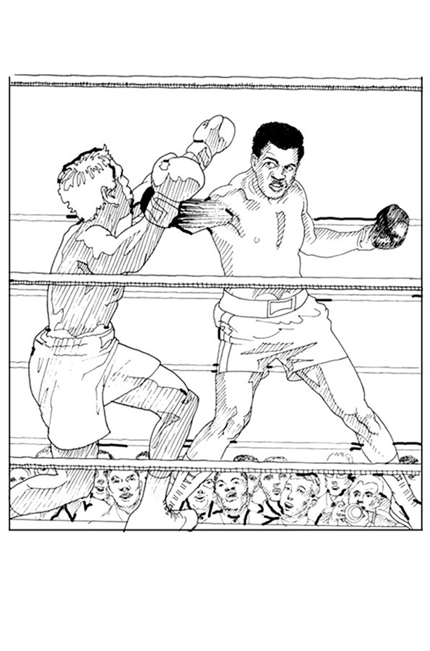 Boxing Match Coloring Pages