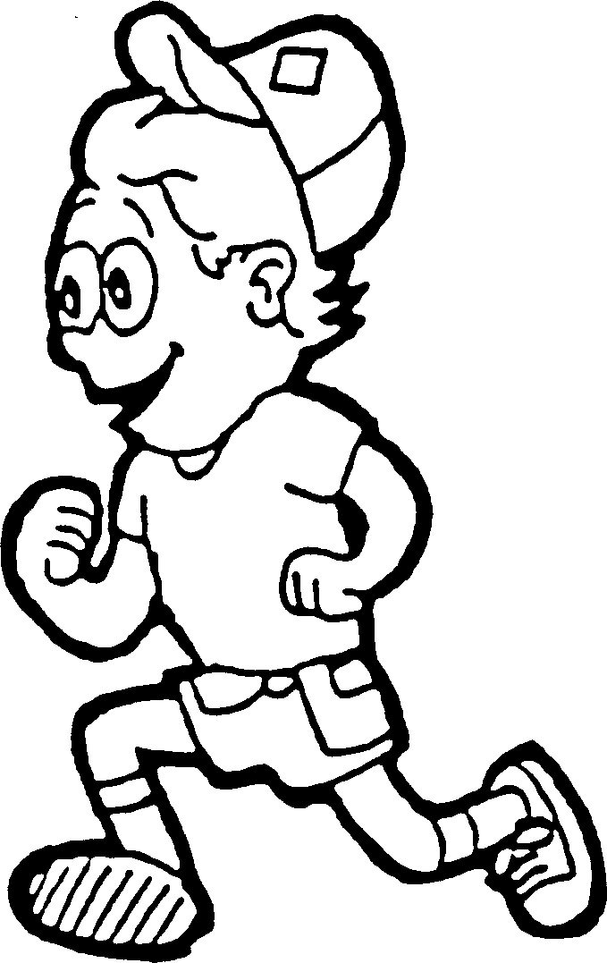 Boy Running Coloring Page