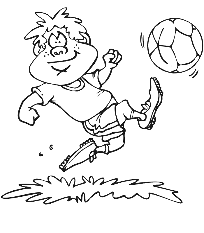 By Kicking Soccerball Coloring Page